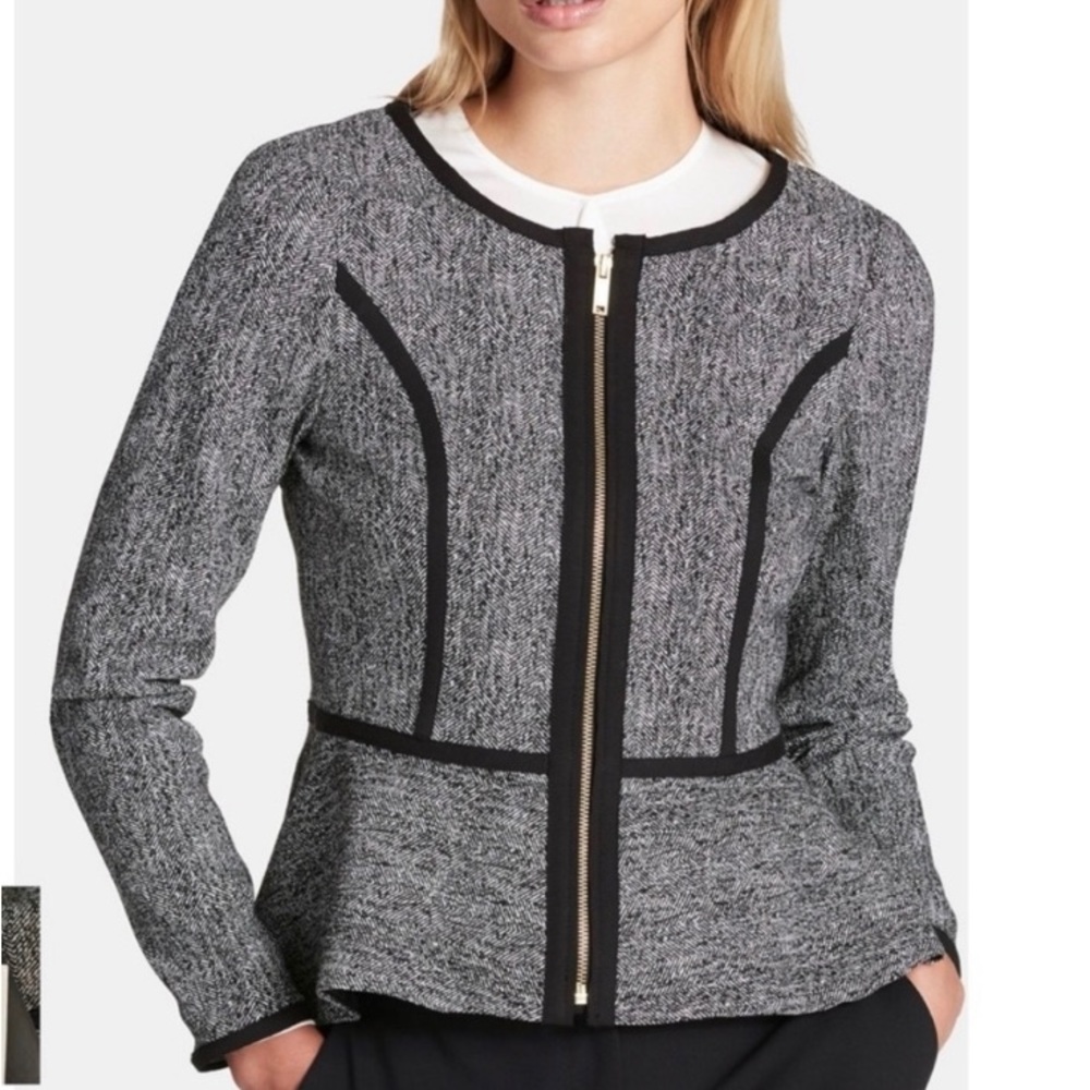 DKNY Jacquard Peplum Blazer Size 8